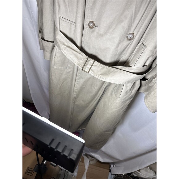 London Fog Trench Coat 46L London Town Co Flannel Liner Double Breasted Belted - Picture 5 of 16